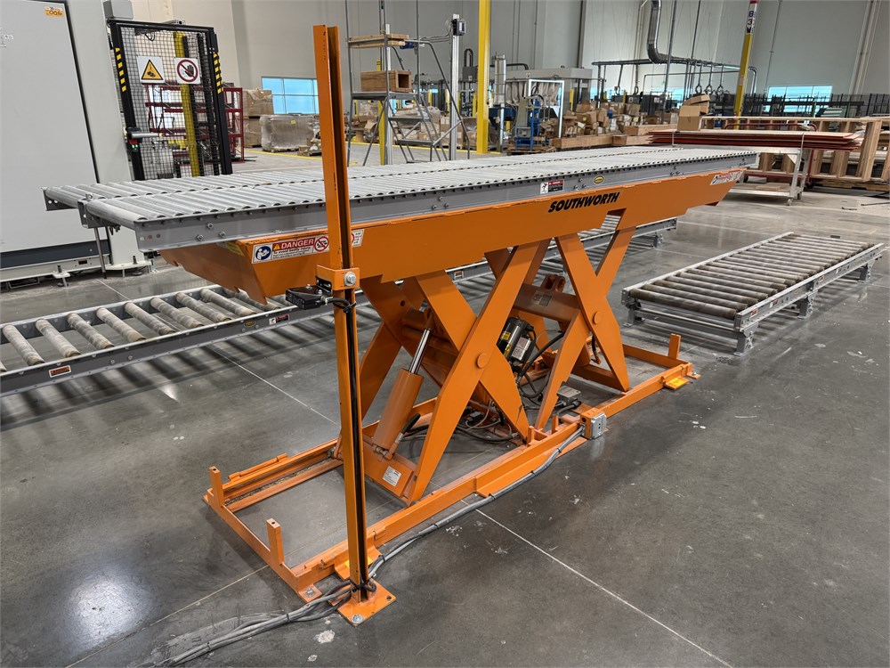 Southworth "LST4-36" Lift Table with Hytrol Roller Conveyors