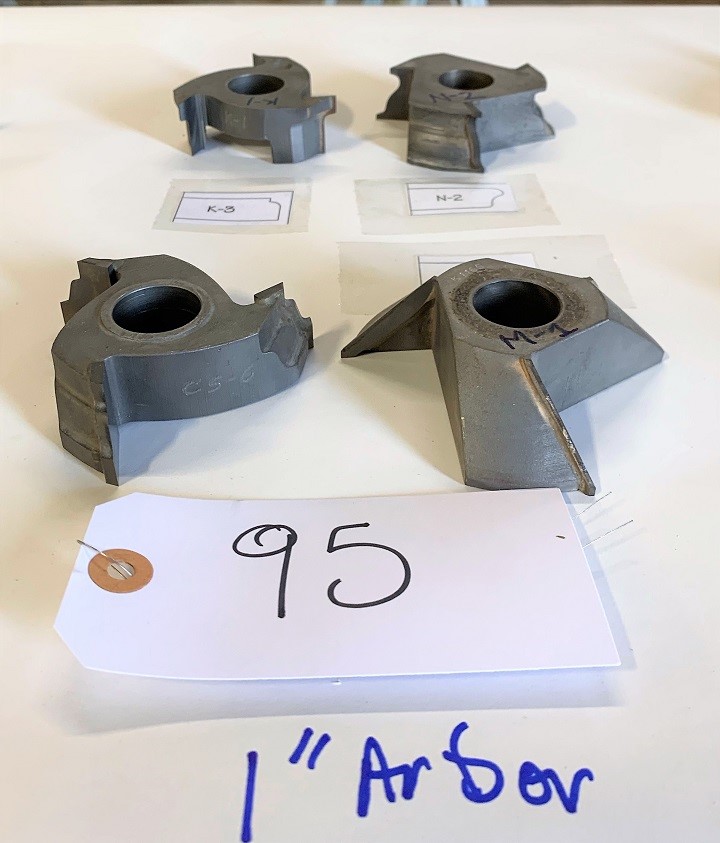 LOT# 095  (4) SHAPER / MOULDER CUTTERS * SEE PHOTO FOR PROFILE & BORE DIAMETER
