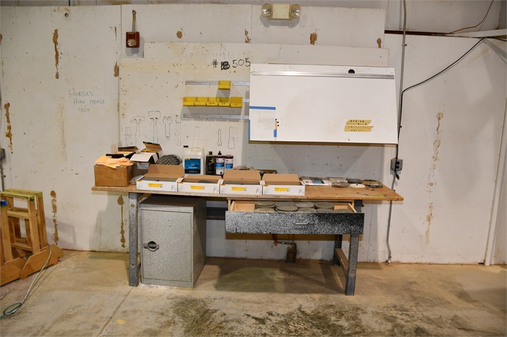 Solid Surface Supplies & Powered Work Bench w/ Cabinet