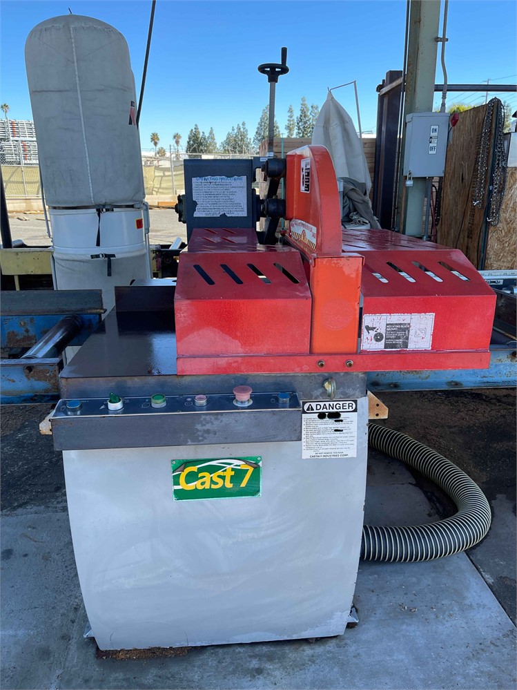 Castaly "CS-24R" Upcut Saw with Infeed and Outfeed Conveyors