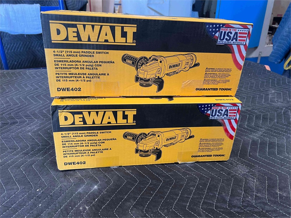 Two (2) DeWalt "DWE 402" Grinders (new in box)