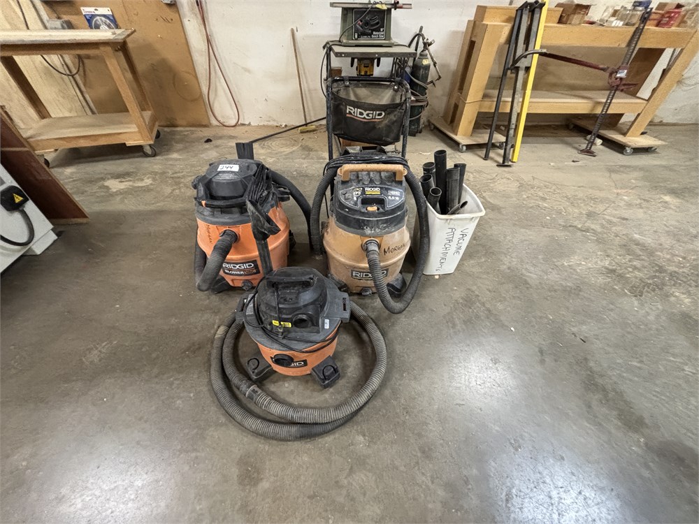 (3) Ridgid Shop Vacuums - As Pictured