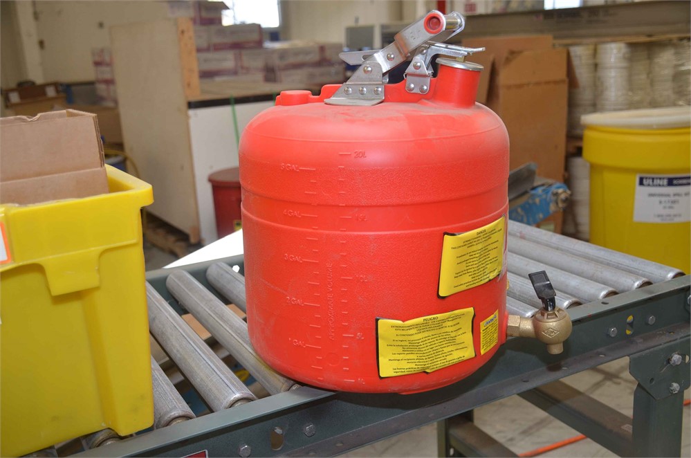 Gas can and lab bottles