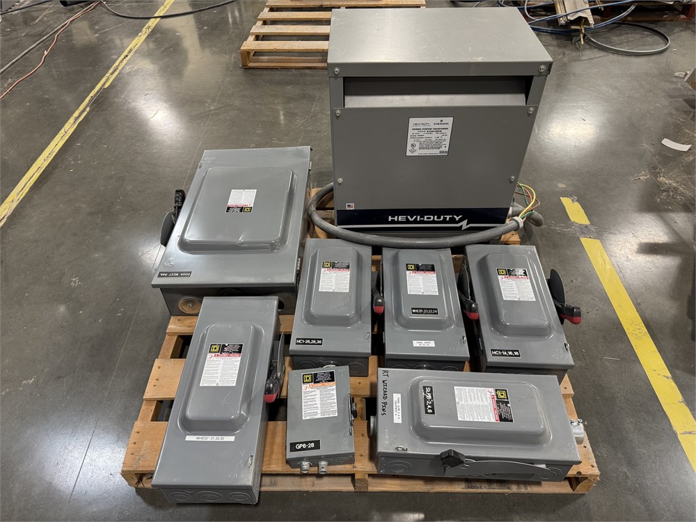 Emerson Electrical Transformer and (7) Square D Electrical Disconnects