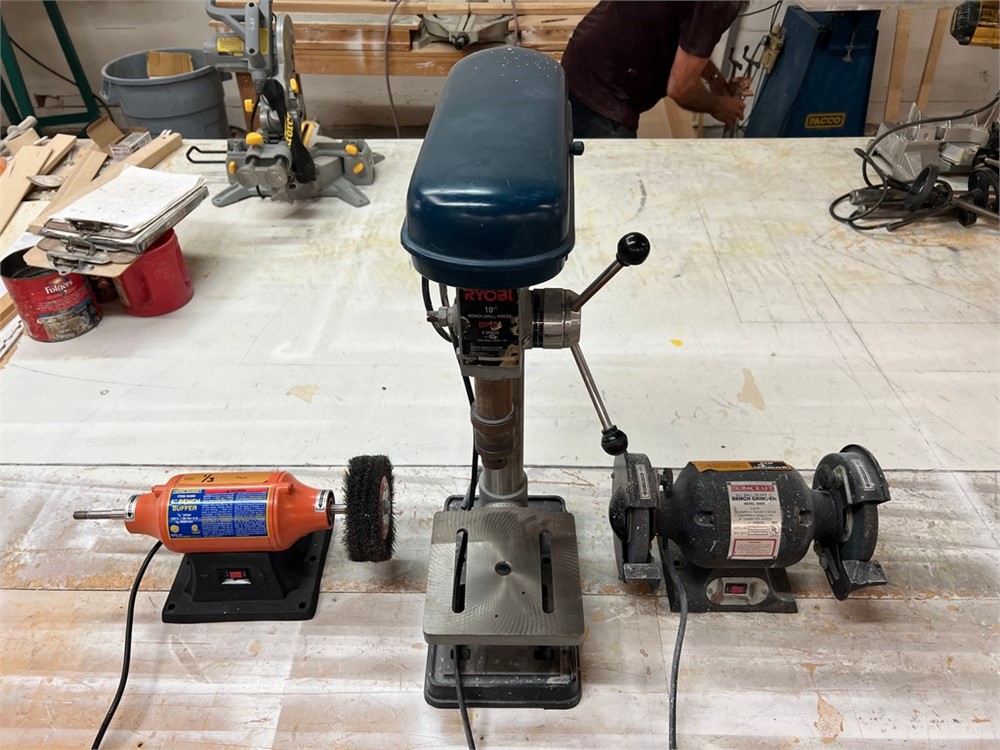 Drill Press & (2) Bench Grinders