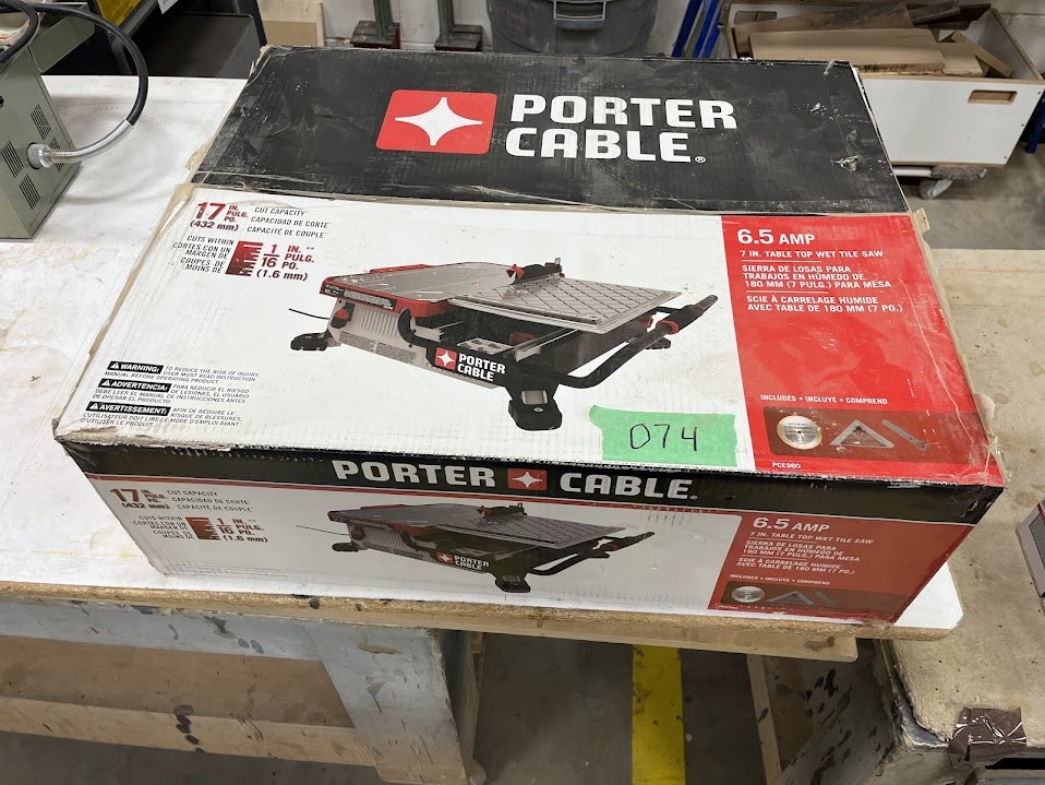 Porter Cable 7" Tabletop Wet Tile Saw