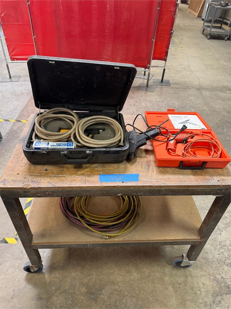 Goodway "psm-500" Tube Cleaner & Hot Glue Guns + cart with contents