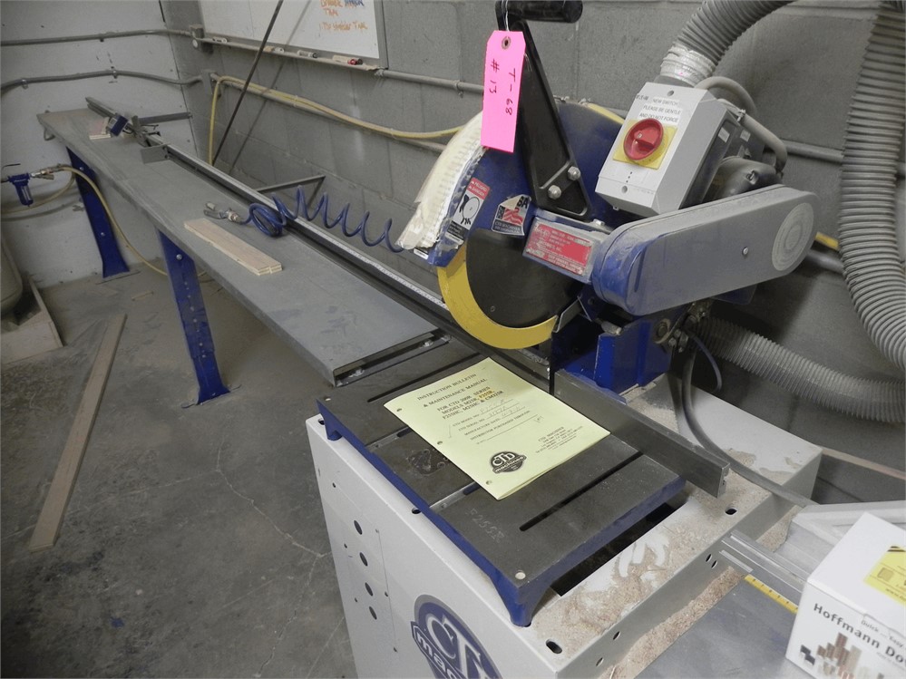 CTD "F255-R" CHOP SAW WITH BASE, TABLE, AND ACCURATE TECHNOLOGIES STOP, 2011