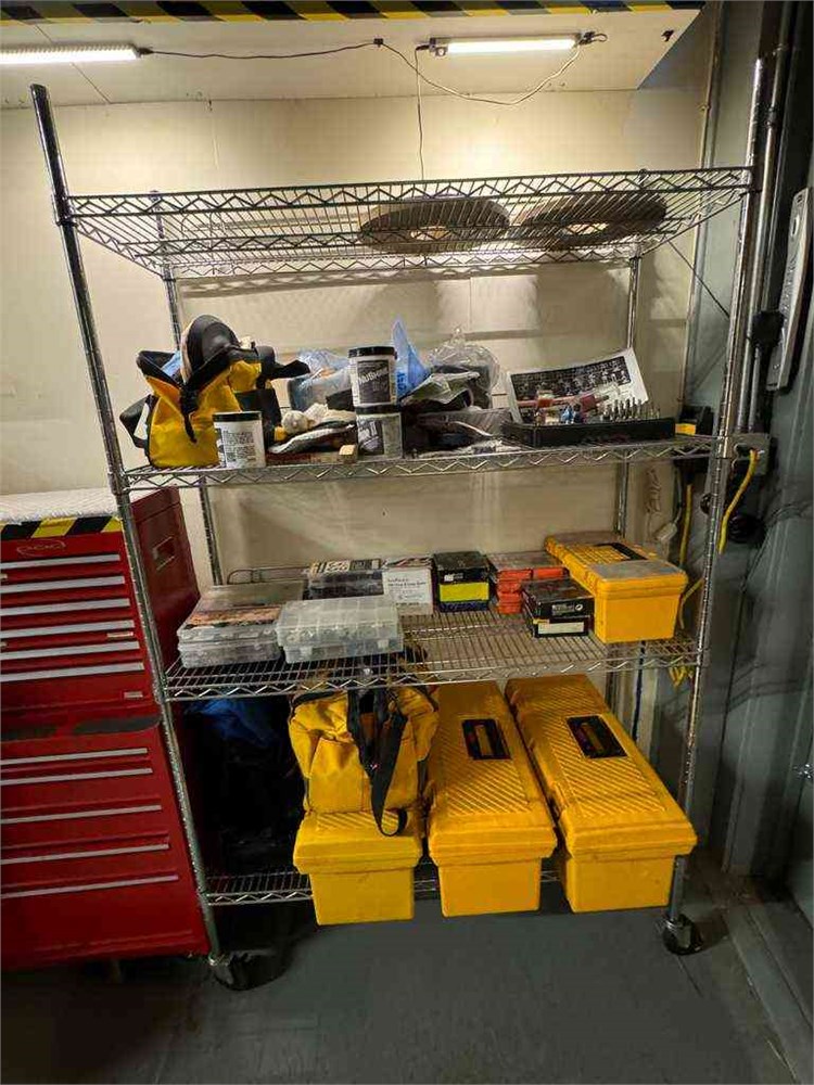 Tools, Storage rack & contents