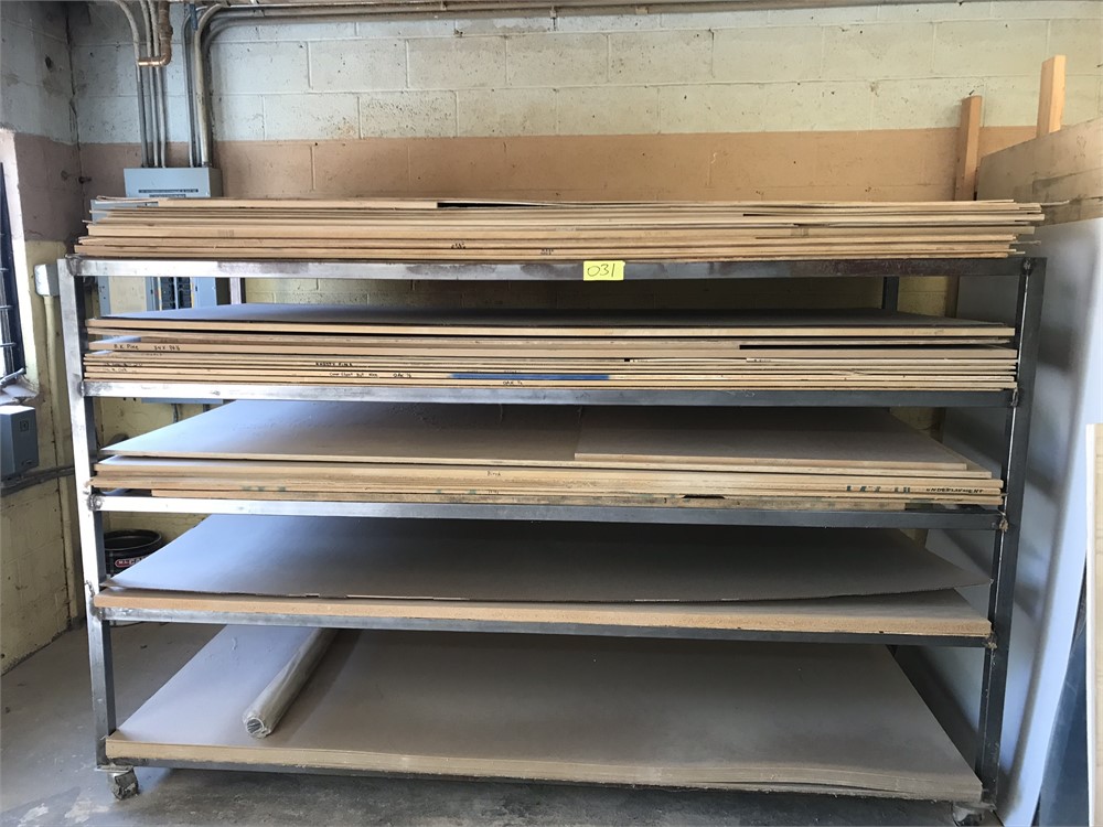 Metal Material rack - Contents included