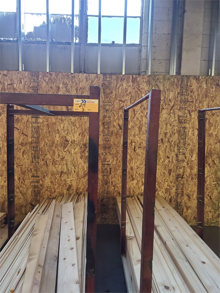 2 Metal Racks with Lumber