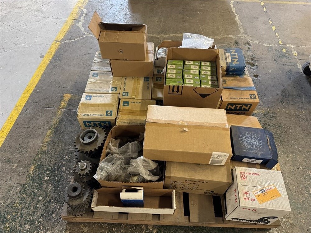 Pallet of Bearings and Gears (many still new in box)