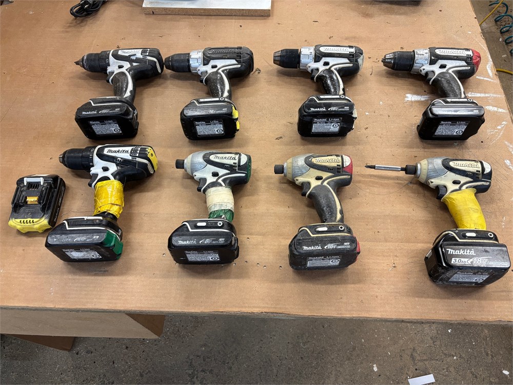 Lot of (8) Makita Drills and Impacts as pictured
