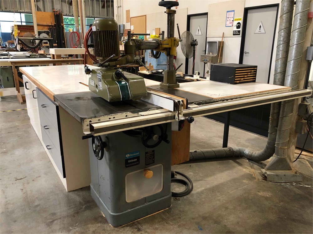 Delta/Rockwell "Unisaw/34-461" Table Saw with Powermatic "PH-1" Powerfeeder