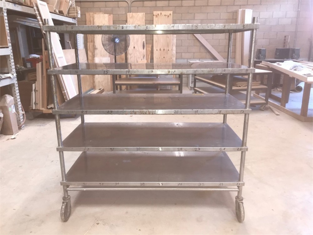 5 shelf metal cart