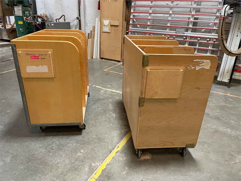 Two (2) Wooden Shop Carts
