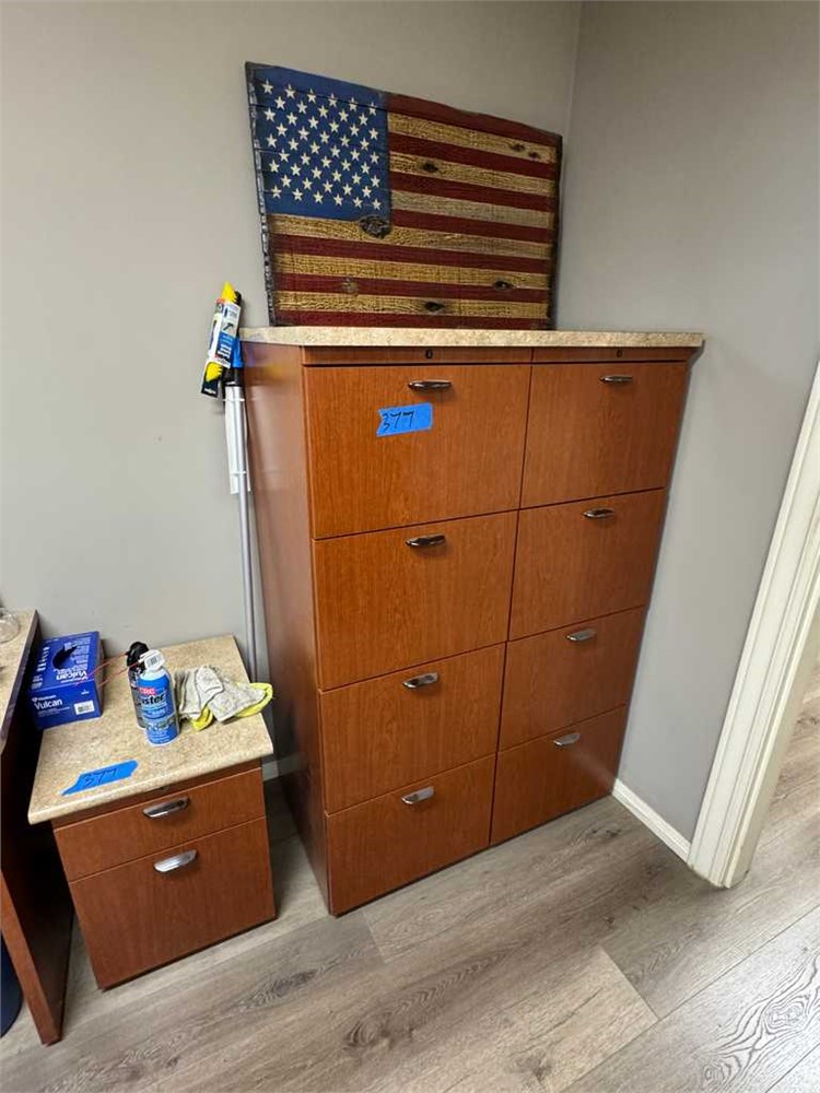 Two (2) Wooden Filing Cabinets