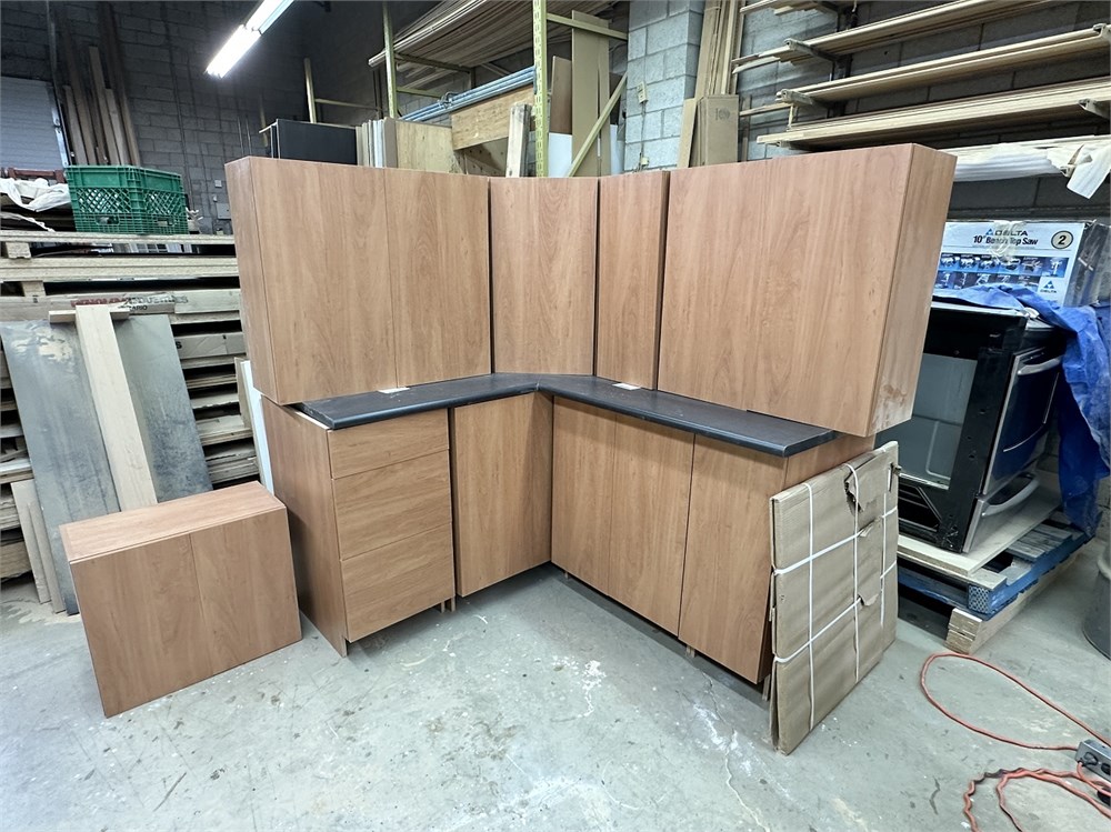 Pre Made Kitchen -Honey Maple Boxes - L Shape Laminate Counter Top