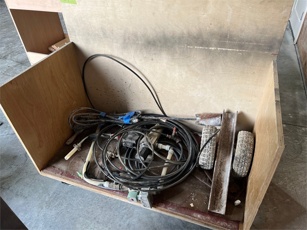 Wooden Shop Cart with Contents