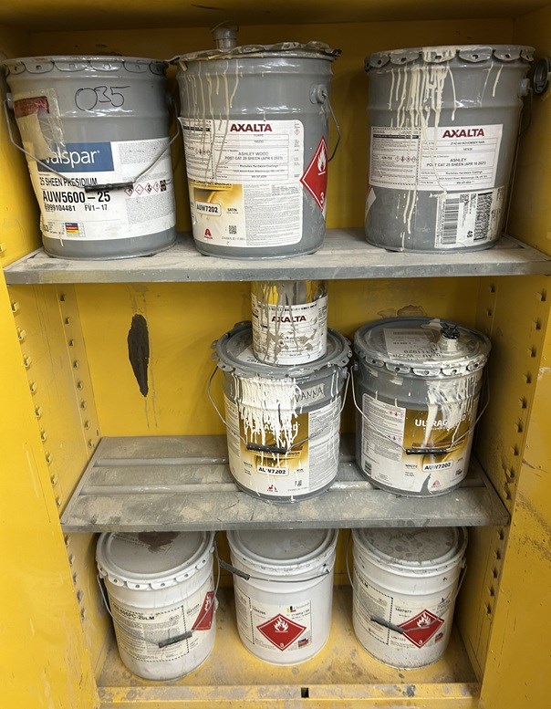 Contents of Paint Storage Cabinet - North York, ON