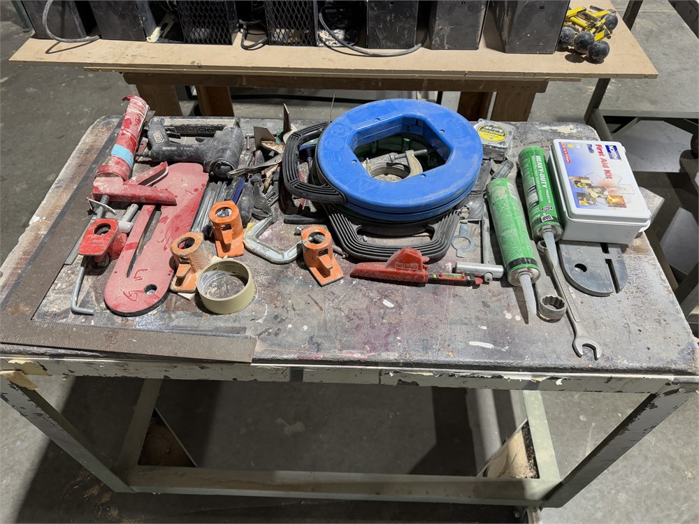 Miscellaneous Tools with Metal Shop Cart