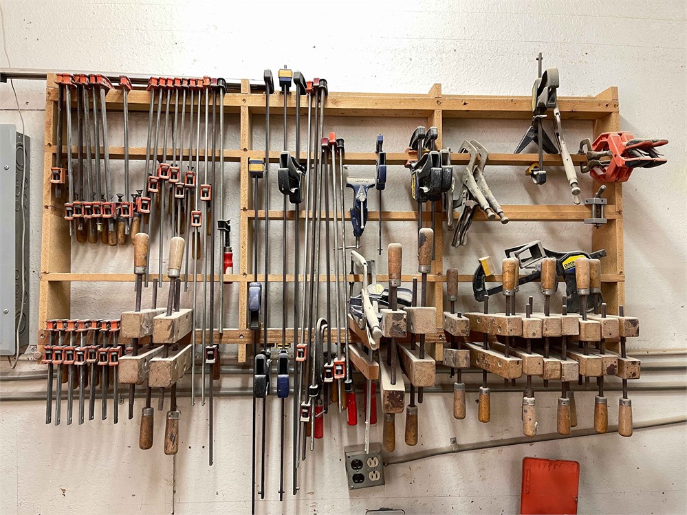 Hand Clamps with Wooden Rack