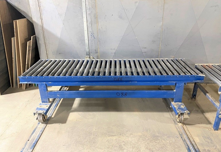 (1) Section of Wecon Roller Conveyor on Casters - 30" Wide