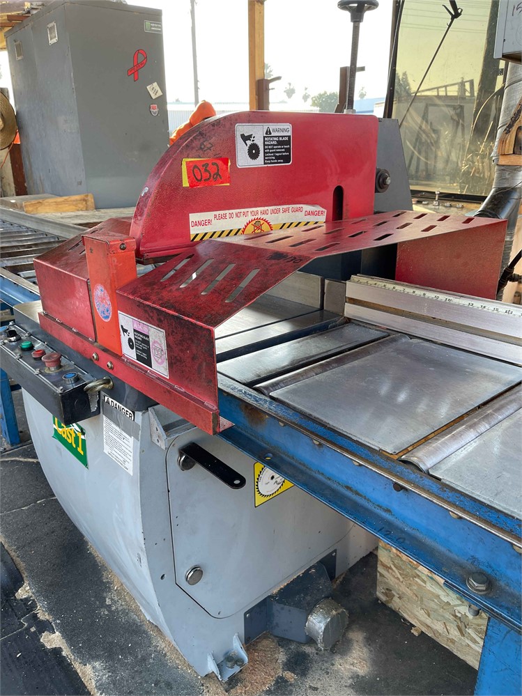 Castaly "CS-24R" Upcut Saw with Infeed and Outfeed Conveyors