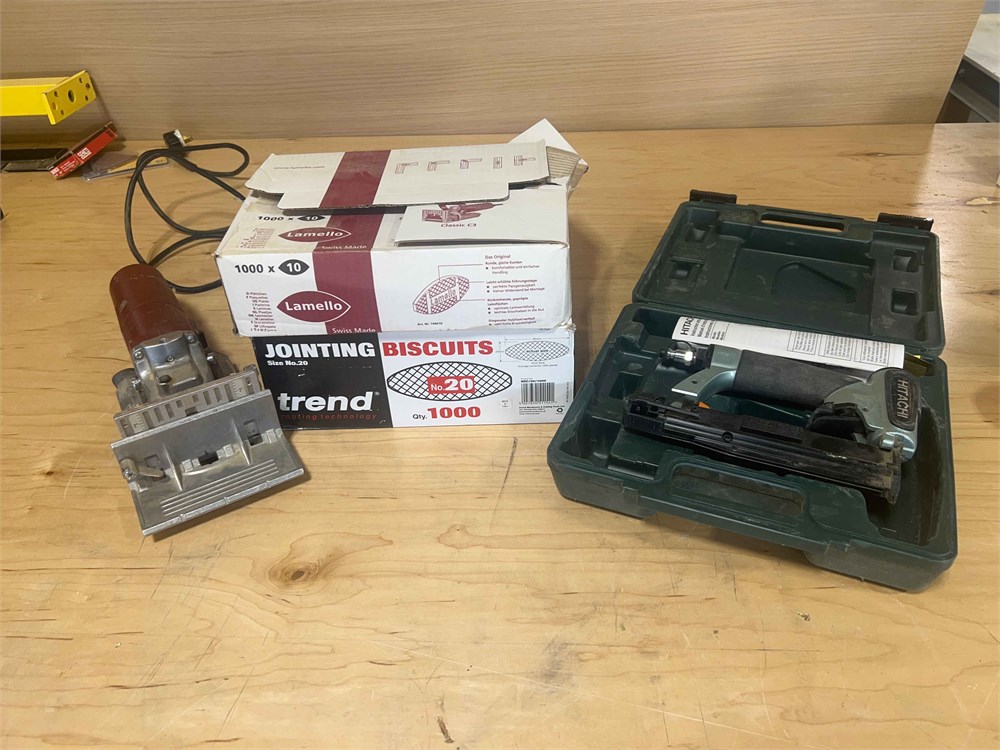 Lamello "Classic C2" biscuit jointer, biscuits, & nail gun