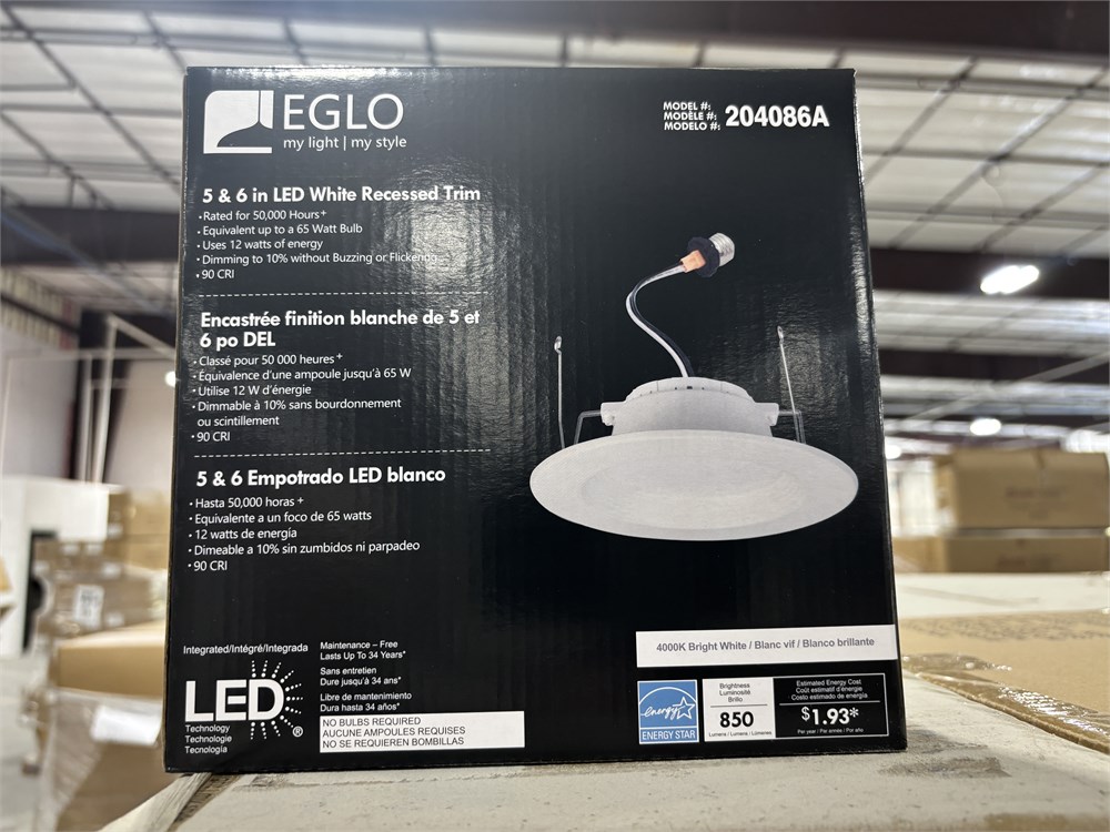 Pallet of 5" & 6" LED White Recessed Trim - as pictured