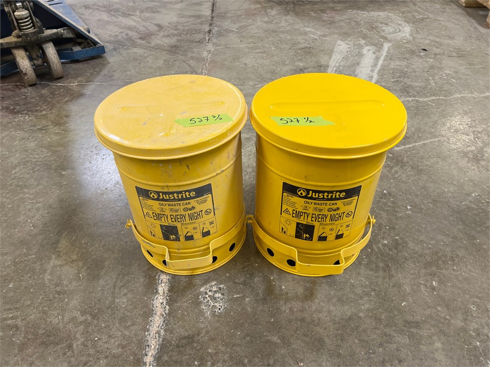 Two (2) Justrite Oily Waste Cans