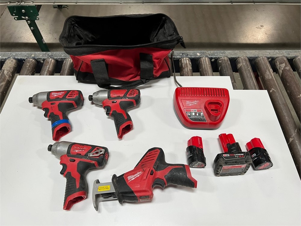 Milwaukee Cordless Drills, Chargers & Batteries - as pictured