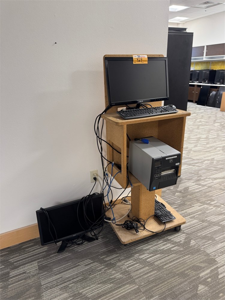 Zebra Printer w/Monitors & Stand
