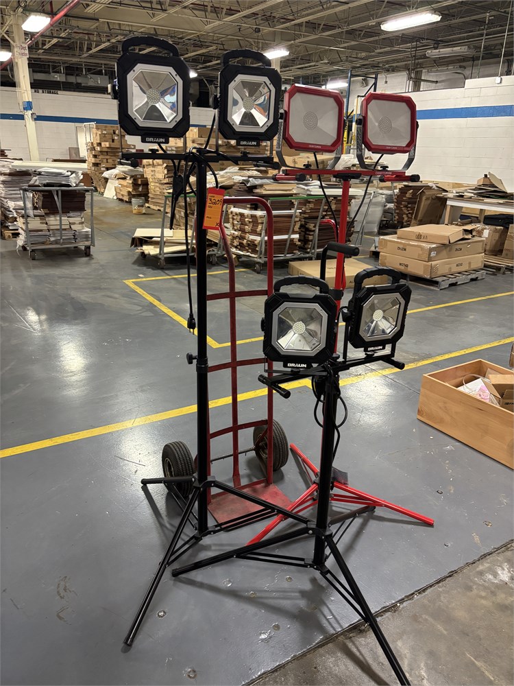 (3) Flood Lights and (1) Hand Truck