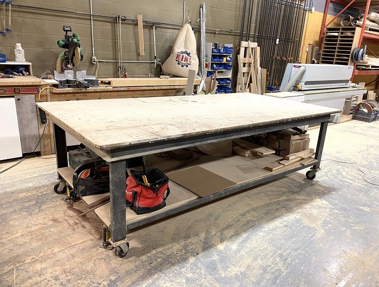 Heavy Duty "Steel" Portable Work / Set-up Table On Castors - 5' x10'L