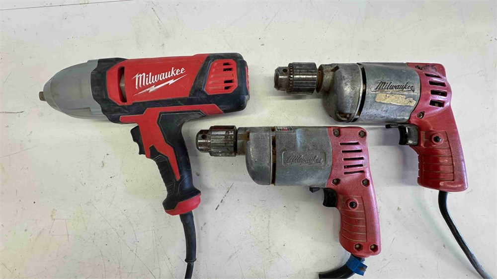 Milwaukee Impact Gun & (2) Electric Drills